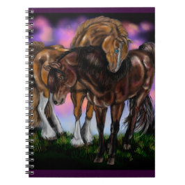 Caderno Espiral Equine Devotion sunset cavalo~notebook