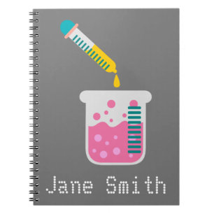 Caderno Espiral Equipamento científico fofo de química científica
