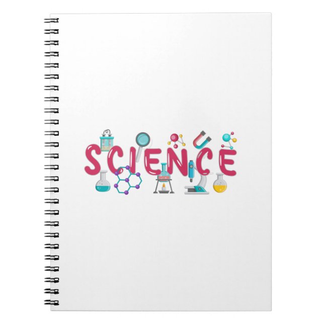 Caderno Espiral Equipamento de laboratório de ciência (Frente)