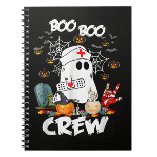 Caderno Espiral Equipe Boo Boo Enfermeira Fantasma Halloween Assus