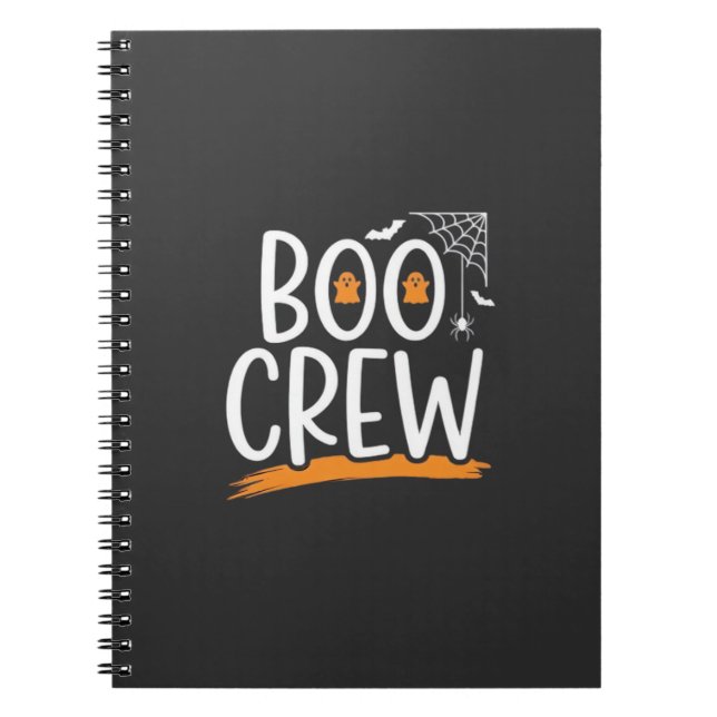 Caderno Espiral Equipe Boo Design de Fantasma de Halloween_1 (Frente)