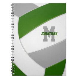 Caderno Espiral equipe da cinza verde colorido voleibol feminino