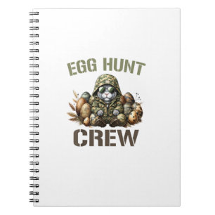 Caderno Espiral Equipe de Caçador de Ovos de Páscoa Camo Caça T-Sh