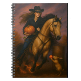 Caderno Espiral Equipe de Corrida de Barril Escaldante no Outono