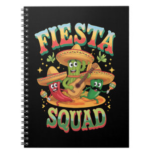 Caderno Espiral Equipe de Festa Divertida Festa Mexicana Cinco De 