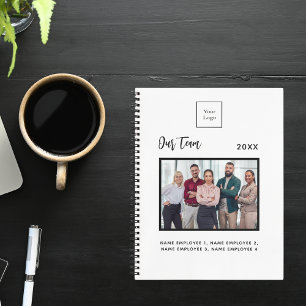 Caderno Espiral Equipe de foto de negócios nome branco