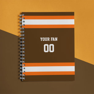 Caderno Espiral Equipe de futebol marrom, laranja e branco persona