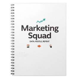 Caderno Espiral Equipe de Marketing – Dados. Empenho. Repetir.