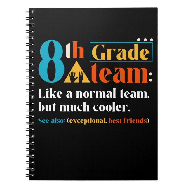 Caderno Espiral Equipe Do 8º Ano Como Uma Equipe Normal Mas Muito  (Frente)