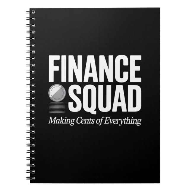 Caderno Espiral Equipe Financeira Citação Divertida Humor de Escri (Frente)