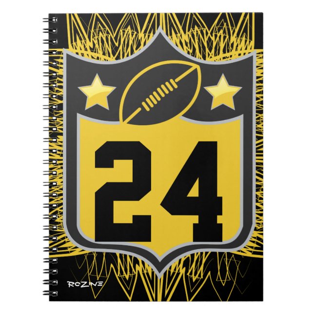 Caderno Espiral Equipe USA Sports Black e Dourado Pittsburgh Futeb (Frente)