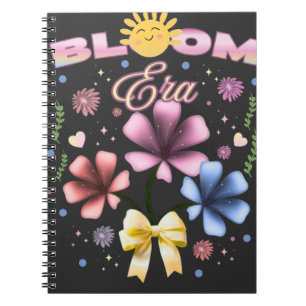 Caderno Espiral Era Bloom Encantador Estética Floral de Verão Coqu
