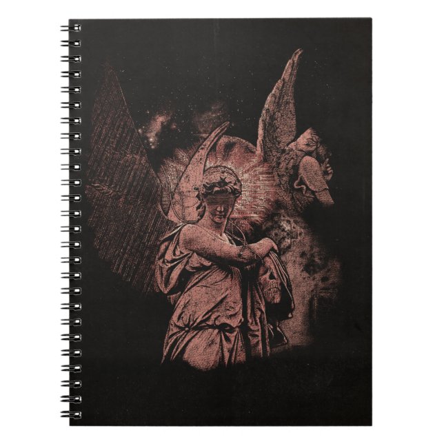 Caderno Espiral Erro divino - Design de Streetwear de Gótico técni (Frente)