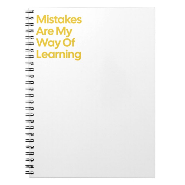 Caderno Espiral Erros são a minha maneira de aprender (Frente)