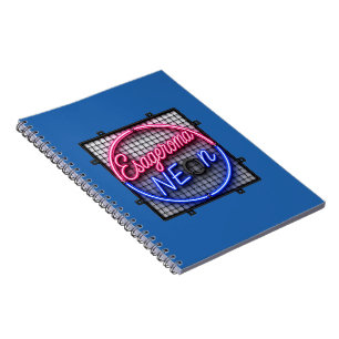 Caderno Espiral Esageroma Neon - Design Retro Synthwave dos Anos 8
