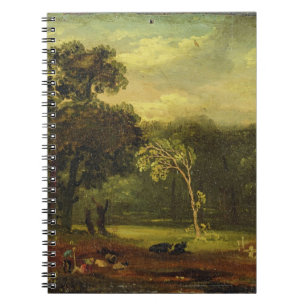Caderno Espiral Esboço da natureza no parque de Sion, 1819 (óleo