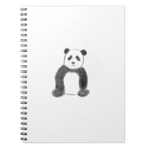 Caderno Espiral Esboço preto e branco do panda