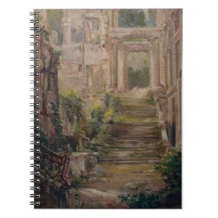 Caderno Espiral Escadas de Ruínas do Castelo de santo-Nuvem