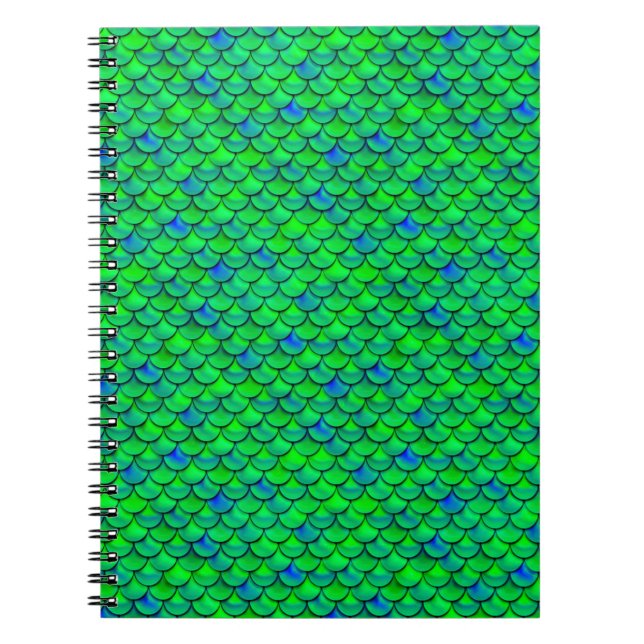 Caderno Espiral Escalas Azuis Verde de Queda (Frente)