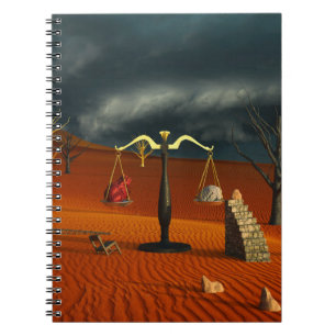 Caderno Espiral Escalas da Verdade – Simbolismo Surreal do Deserto