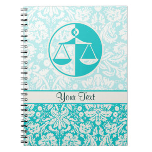 Caderno Espiral Escalas de Justiça Teal