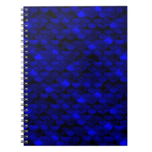 Caderno Espiral Escalas de Sereia Azul Escuro