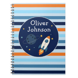 Caderno Espiral Escola de Aventura Espacial de Nave Espacial Perso