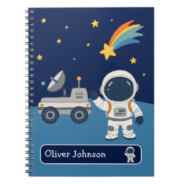 Caderno Espiral Escola de Aventura Espacial Personalizada para Ast