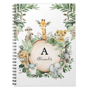 Caderno Espiral Escola de Meninos Selvagem Selvagem de Animais Saf
