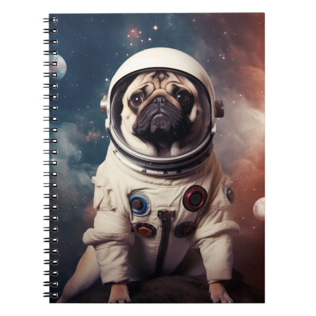 Caderno Espiral Escola dos Astronautas Pug Kids (Frente)