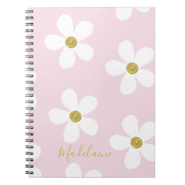 Caderno Espiral Escola Dourada de Padrão Simples de Margarida Bran
