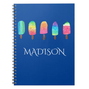 Caderno Espiral Escola feita sob encomenda azul profunda dos