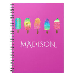 Caderno Espiral Escola legal do costume do rosa quente dos