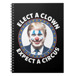 Caderno Espiral Escolha um Palhaço Espere um Circo Política Engraç