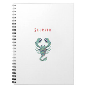 Caderno Espiral Escorpião Branco, zodíaco, signo estelar