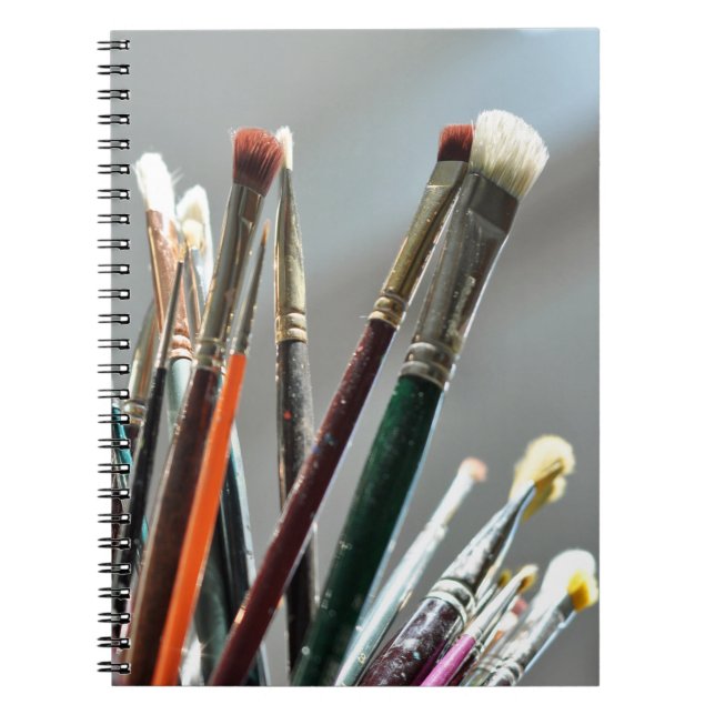 Caderno Espiral Escovas de tintas que secam à luz do sol (Frente)