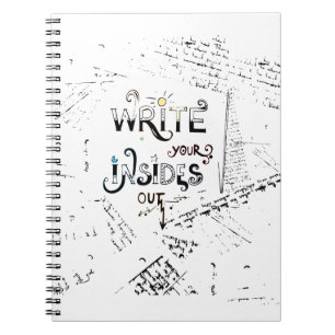 Caderno Espiral Escreva suas Dentro! Lema de escritores motivacion