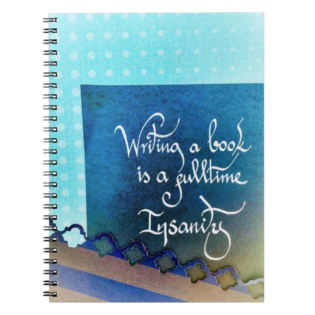 Caderno Espiral Escrevendo um autor de livro vibes blue (Frente)