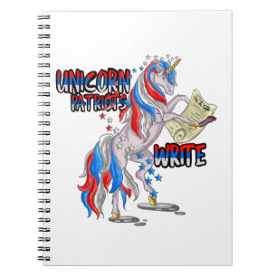 Caderno Espiral Escrever Patriots do Unicórn