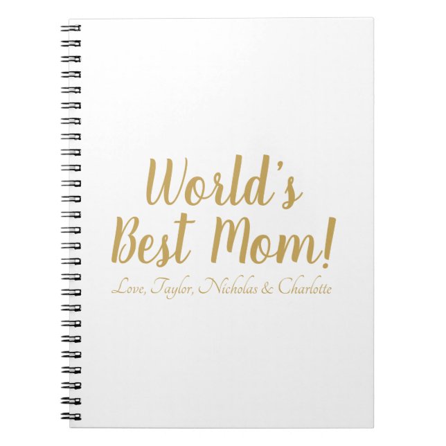 Caderno Espiral Escrita personalizada personalizada da Melhor Mãe  (Frente)