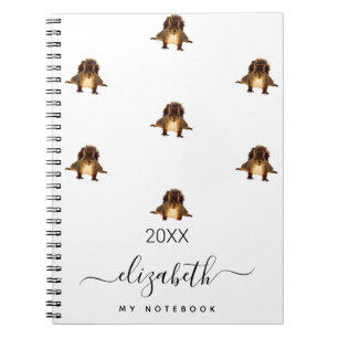 Caderno Espiral Escrito monograma da fauna selvagem