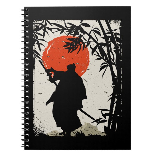 Caderno Espiral Escritor do Guerreiro Samurai Japonês (Frente)