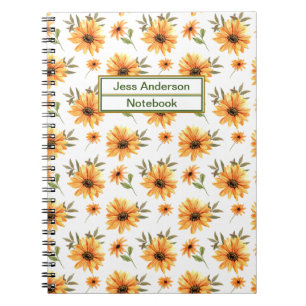 Caderno Espiral Escritório da Escola de Gerência de Girassol Botân