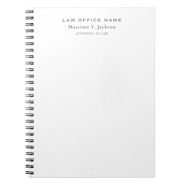 Caderno Espiral Escritório de Advogado Simples Clássico (Frente)