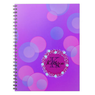 Caderno Espiral Escritório de Diversão Azul de Bolha Rosa Básica P