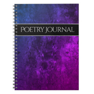Caderno Espiral Escritório de Mystic-Topaz Poesia Azul Púrpura