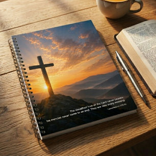 Caderno Espiral Escritura do Nascer do Sol da Cruz Cristã