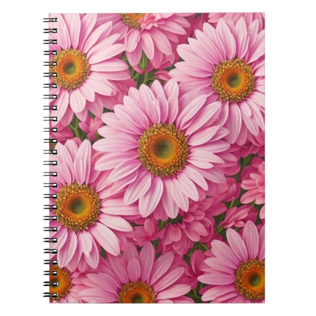 Caderno Espiral Escuridão rosa-rosa-chic-boho elegante (Frente)