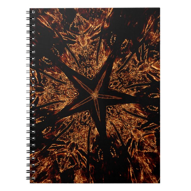 Caderno Espiral Escuro Elegante Design caleidoscópico - Estrela Ca (Frente)