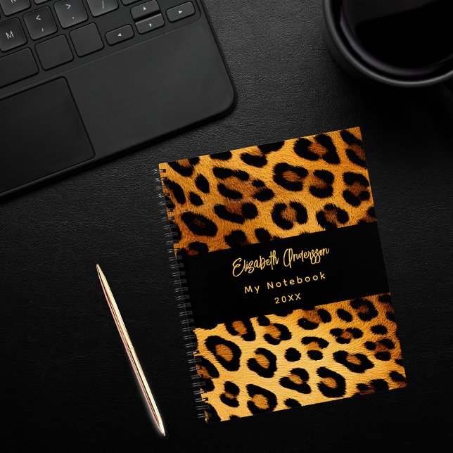 Caderno Espiral Escuro-leopardo preto (Criador carregado)